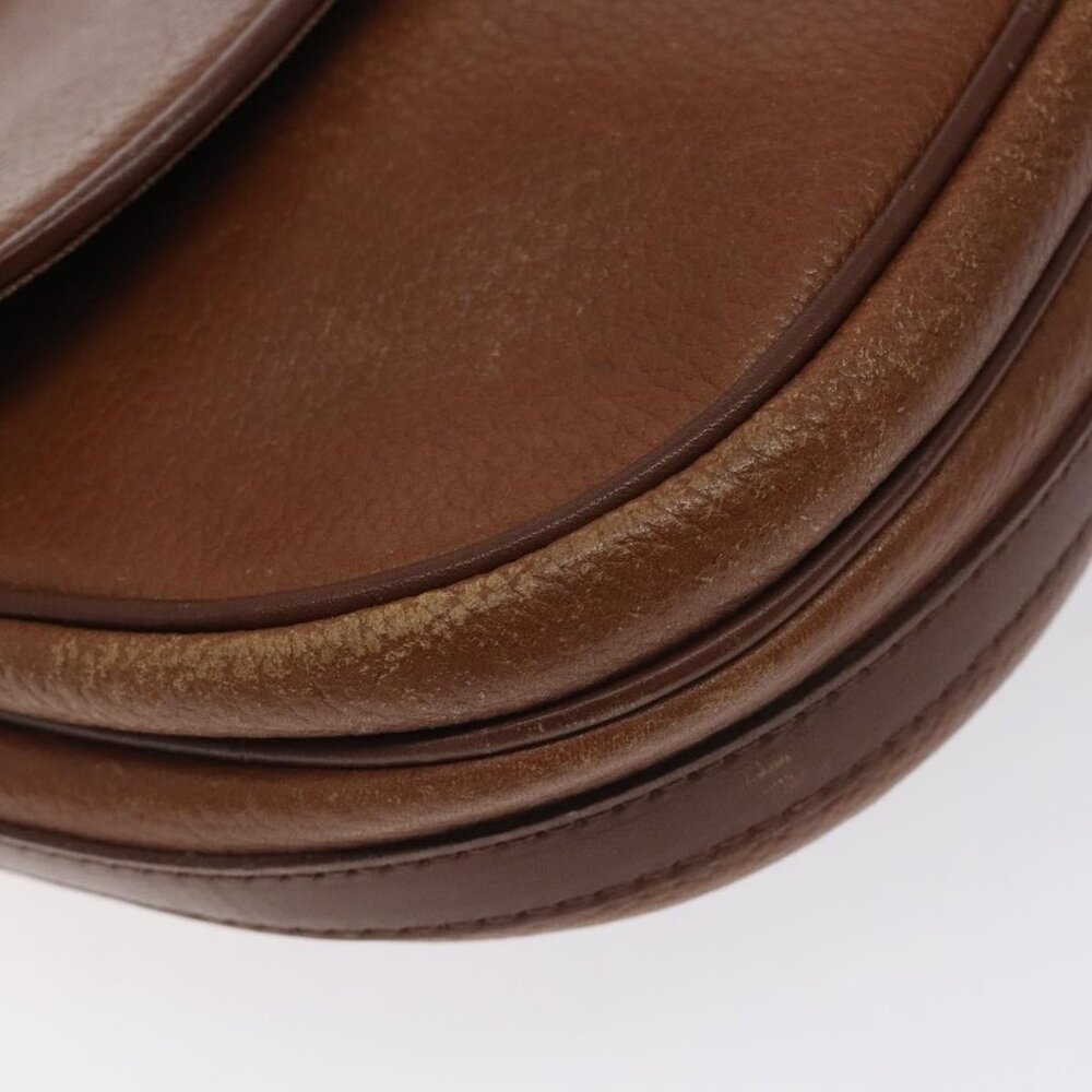 Authentic BURBERRY Shoulder Bag Leather Brown Gold - Picture 16 of 16